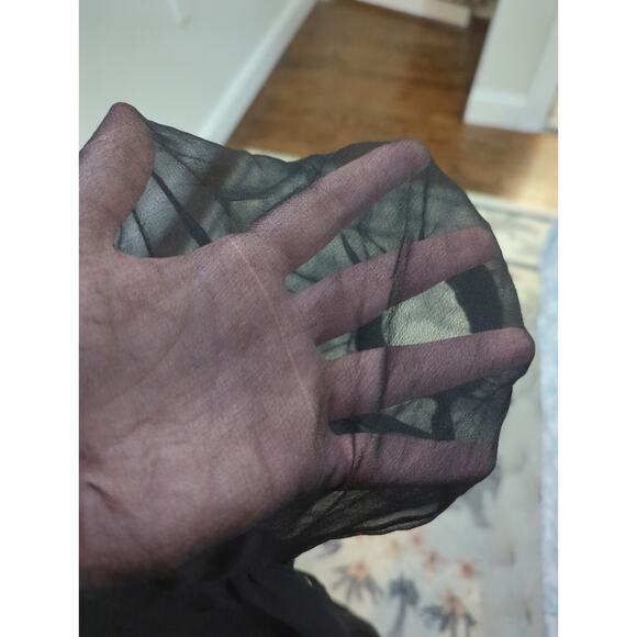 Nightcap By Carisa Rene Sheer Silk Antique Lace Wrap Gown Midi Dress - Picture 9 of 9